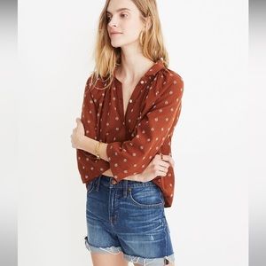 Madewell Raglan Peasant Shirt - XS